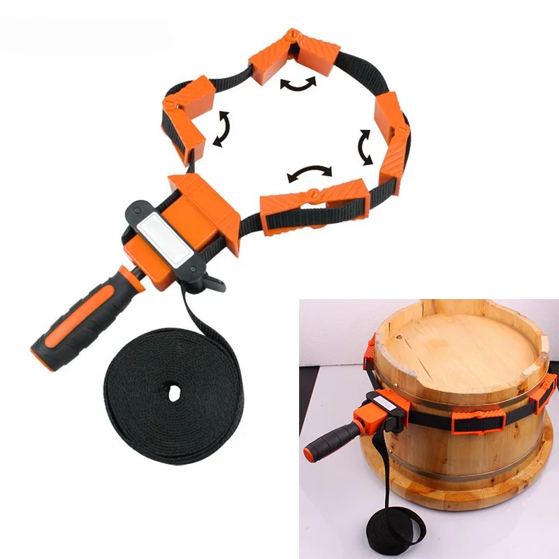 

Multifunction Binding Belt Clamp Nylon TPR Handle Polygons Angle Clip 4 Yards With 4M Belts Woodworking Tool --M25