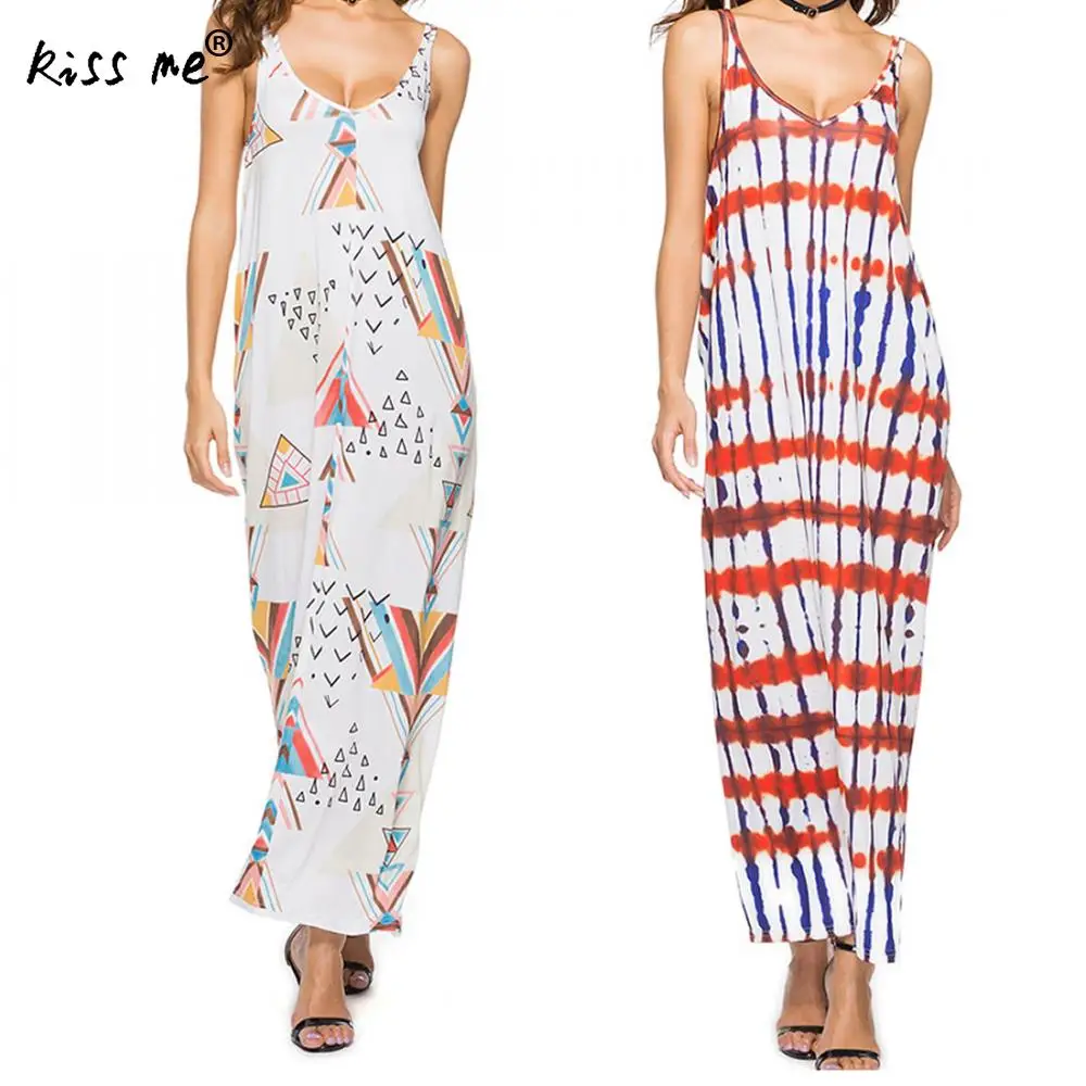 

Sleeveless Summer Beach Dress Cover Up Floral Printed Swimsuit Bikini Covers Up Women'S Bohemian Maxi Dress Sexy Backless