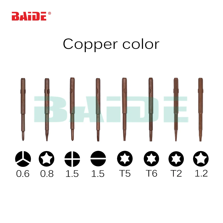 copper color screwdriver bit