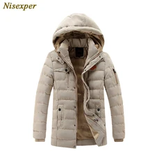 Nisexper новая брендовая зимняя мужская куртка-парка теплая куртка Мужское пальто стеганый ватный стеганый жилет с капюшоном мужские куртки