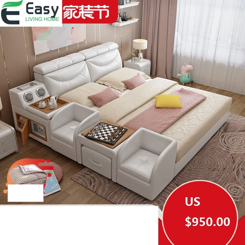 Easyliving домашняя многофункциональная кровать из натуральной кожи с детской