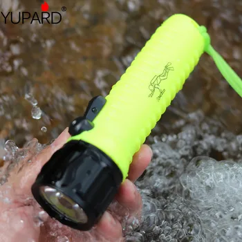 

YUPARD Waterproof Underwater diver Diving Q5 LED Flashlight Torch Lamp white yellow light AA battery fishing camping hunting
