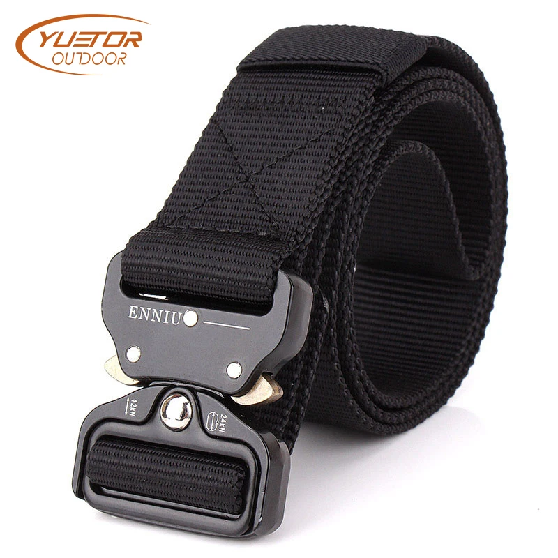 

YUETOR OUTDOOR 125CM Swat Military Tactical Belt Quickly Unlock Army Belt Nylon Waistband Mens Heavy Duty US Soldier Combat Belt