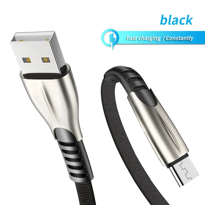 Кабель Micro USB 2.4A нейлоновый кабель для быстрой зарядки USB кабель для передачи данных type C кабель для синхронизации данных кабели для iPhone samsung Xiaomi Универсальный - Цвет: colour 1