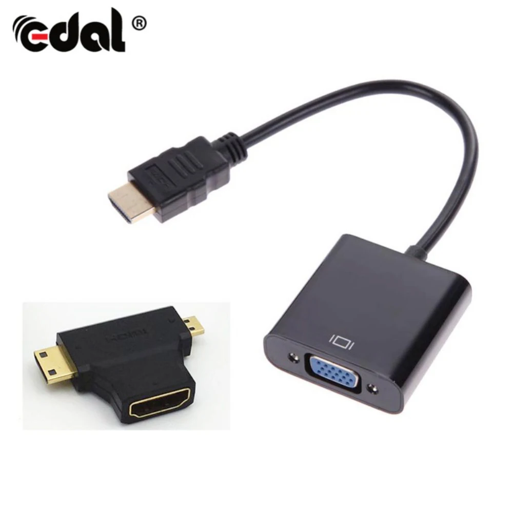 Micro HDMI Male VGA Female с 3 в 1 адаптер Mini конвертер цифровые кабели|Кабели VGA| |
