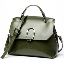 Ms Europe and America wax leather bag shoulder diagonal package New Ms. King oil clip leather shoulder bag diagonal