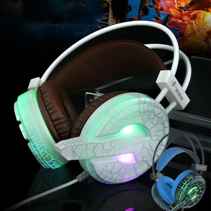 

New Arrival 3.5mm LED Headband Over-Ear Crack Gaming Headphone Headset Earphone w/ MIC For PC Laptop Gamer Gaming High Quality
