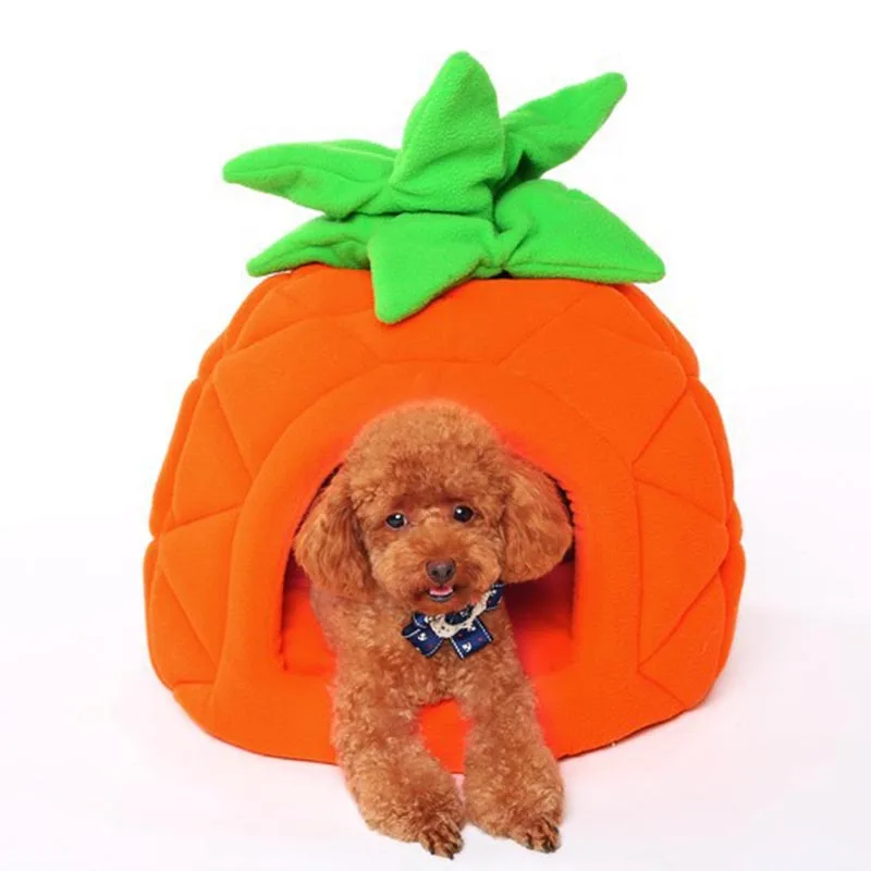 Cute funny fruit Pineapple small puppy cat dog bed mat House Kennel