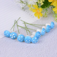 2 см 10 шт красочные искусственные мини-грибы, миниатюры Сказочный Сад Террариум с мхом смолы ремесленные украшения колья ремесло