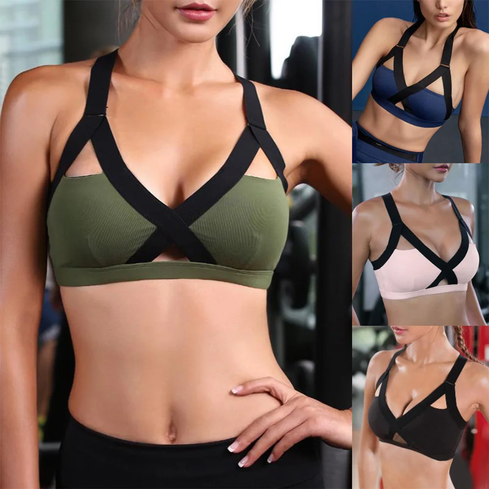 S-XXXL Sports Bras 2020 Summer Gym Tops Women Bandage Cross Sport Vest Bra Running Yoga Tank Underwear Short Bra Sportswear S-XXXL Sports Bras 2020 Summer Gym Tops Women Bandage Cross Sport Vest Bra Running Yoga Tank Underwear Short Bra Sportswear