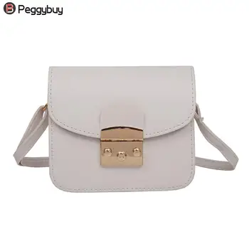 

Vintage Women Lock Mini Messenger Bag Female Simple PU Leather Shoulder Crossbody Bag Ladies Shopping Flap Girls Retro Small Bag