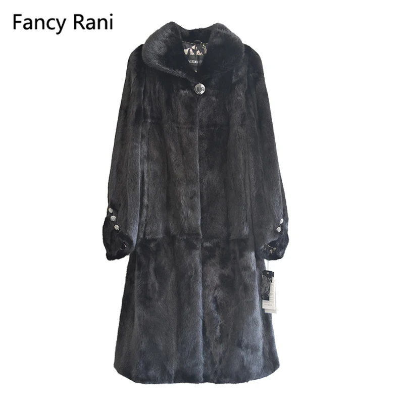 

Winter Genuine Mink Fur Coats For Women Natural Mink Full Pelt Coat Turn-down Collar High Quality Overcoat Real Mink Fur Coat