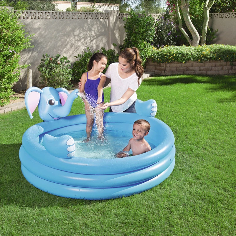 YUYU Elephant Three ring Water Spray Inflatable Pool Baby Bath Swimming