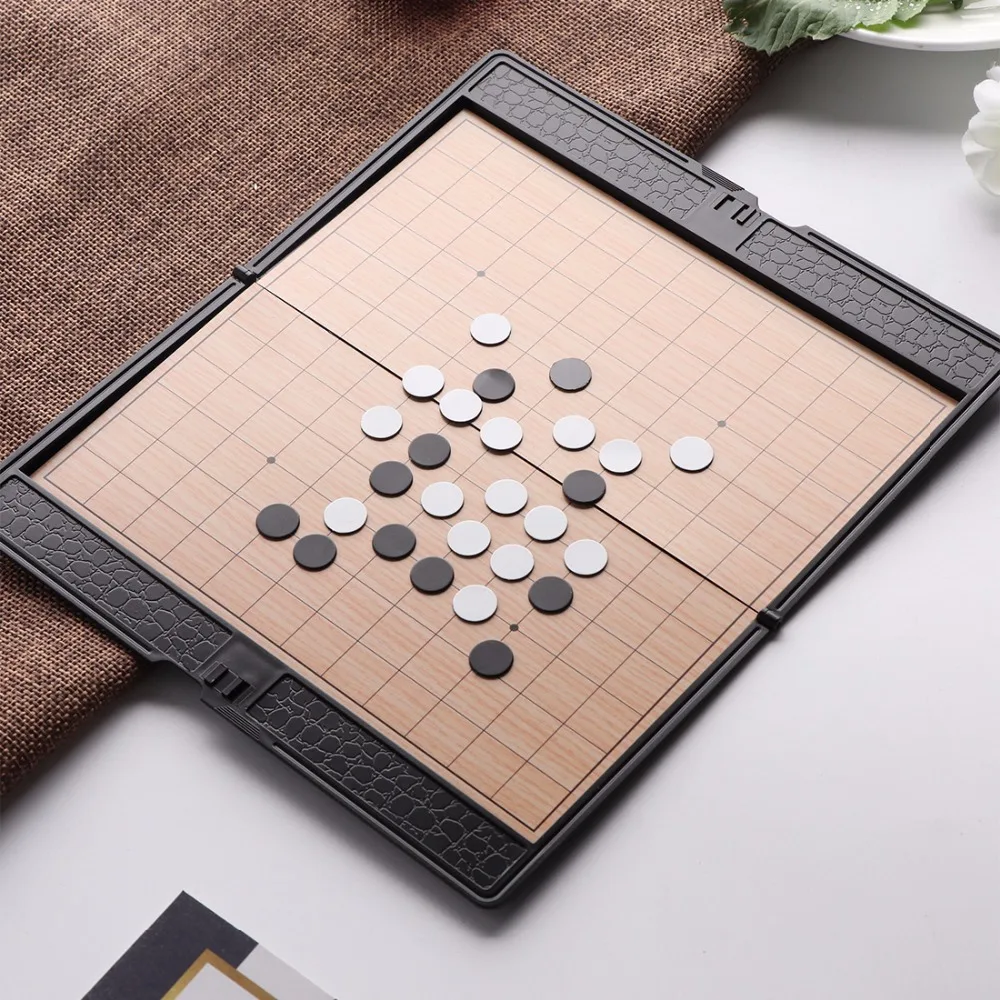 Mini WeiQi Go Game Set Magnetic Pieces Folding with Board 16X16cm 13 Lines Plastic 169 Pcs/Set Reversi Board Game Mini WeiQi Go Game Set Magnetic Pieces Folding with Board 16X16cm 13 Lines Plastic 169 Pcs/Set Reversi Board Game