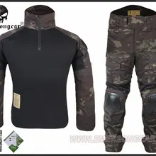 Мужская Военная страйкбольная охотничья Униформа Combat Gen2 тактическая БДУ Боевая рубашка BDU& брюки мультикам черный EM6971 MCBK