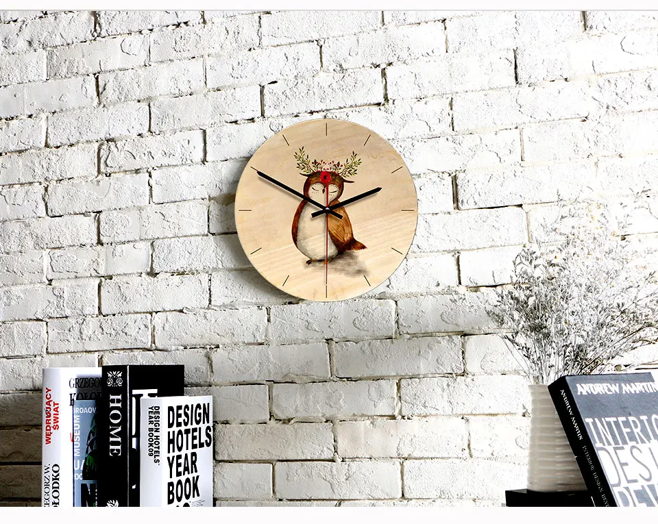 Aliexpress.com _ Buy 11 Inch Wooden Wall Clock Cartoon Owl Painting Wall Watch Modern Wall Decoration Kids Room Silent Quartz Relogio De Parede from Reliable Wall Clocks suppliers on Mitai Decoration Store - 5