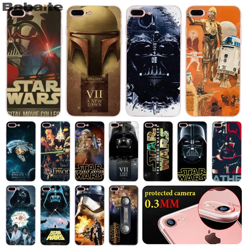 

Babaite film series Star Wars design Soft Rubber Transparent Phone Case for iPhone 8 7 6 6S Plus 5 5S SE XR X XS MAX Coque Shell