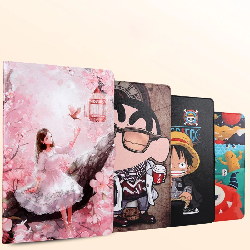 

Fashion painted Pu leather stand holder Cover Case For Samsung Galaxy Tab S4 10.5 T830 T835 10.5'' tablet Shell + Film + Stylus