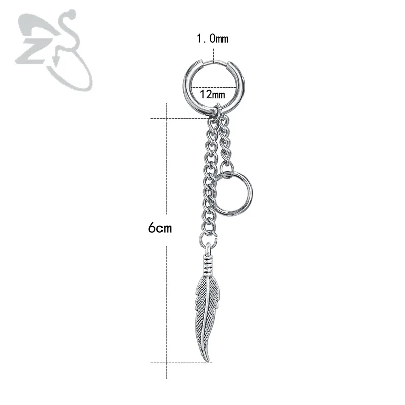 Bts Jimin Suga Feather Earrings ZS Korean Earring Stainless Steel