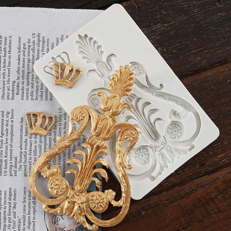 2018 Новая европейская серия Корона тисненый торт Силиконовая Форма Sugarcraft форма
