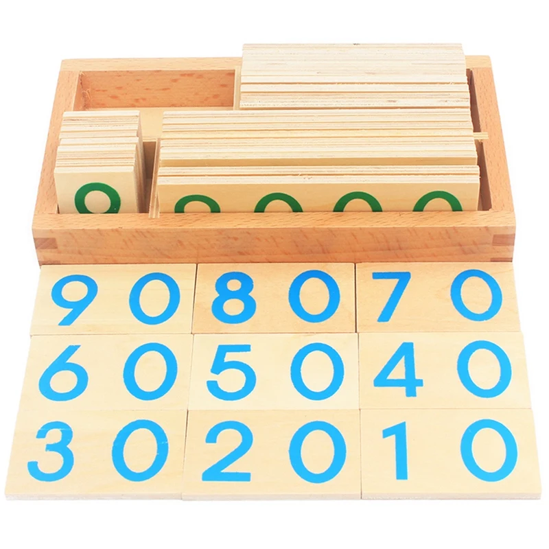 

Children Wooden Montessori Number Digital 1-9000 Cards Toys For Students Learning Small Size Educational Early Educational Toy