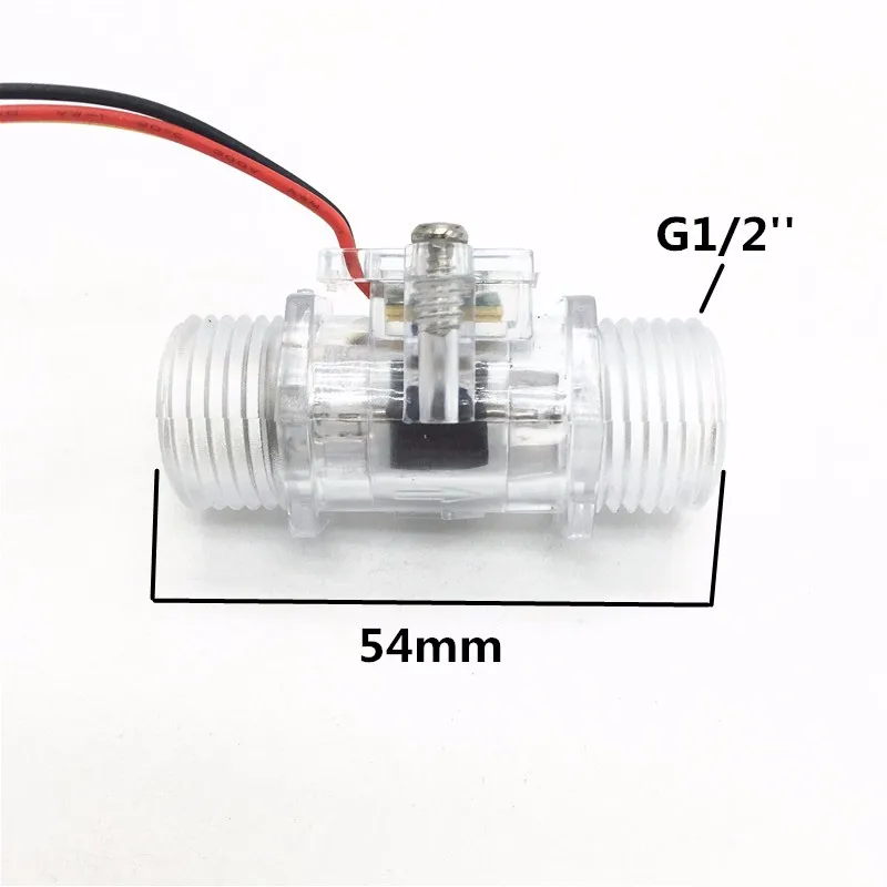 G1/2 ''нитки прозрачный поток Сенсор турбинный расходомер 5-24VDC 1-30L/мин