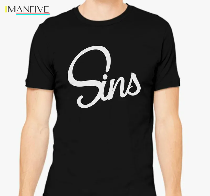 

Sins Logo Johnny Sins T shirt men tshirt tops tee 100% cotton funny print O-neck Short Sleeve t-shirt