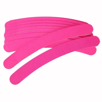 

50X New Design Nail File Rose Neon Curve Banana Sandpaper Sponge Plastic 100 180 Limas Para Manicura Polisher Glitter Set Tools