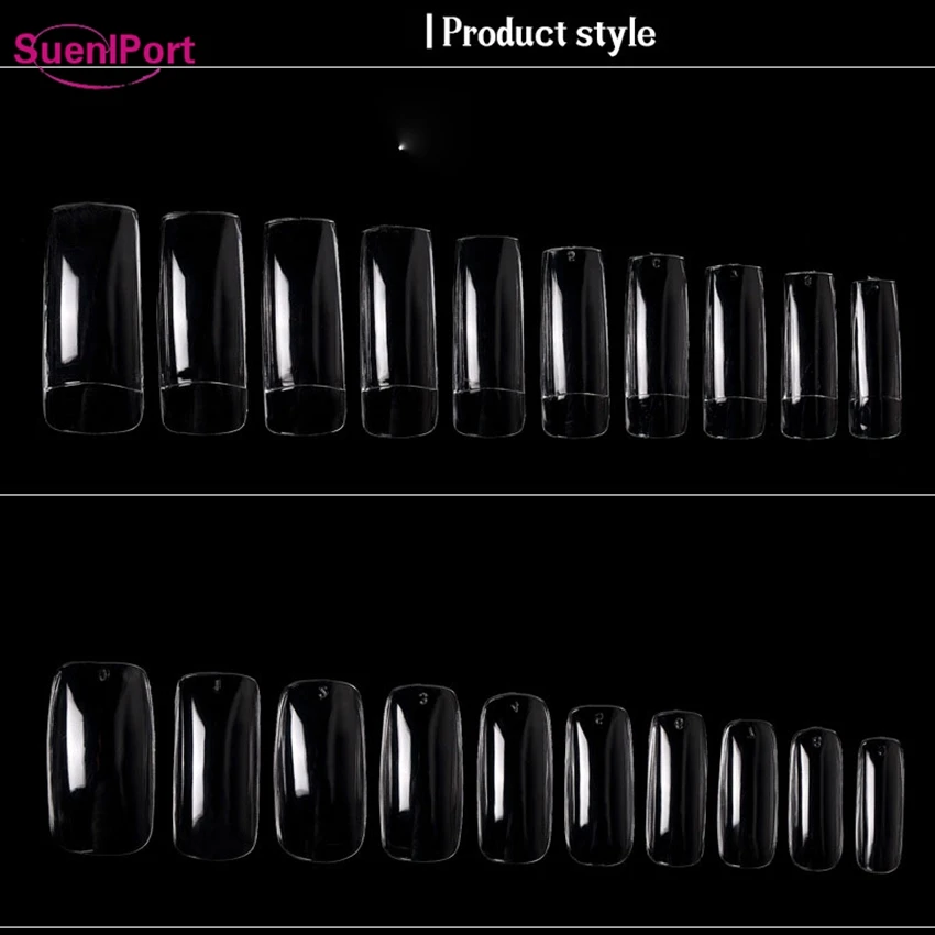 Искусственные ногти без следов Sune l Port 500 шт./компл. прозрачные зеркальные для