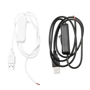 

5V USB 2.0 Male Jack 2Pin 2 Wire Power Charge Cable Cord DIY 1m Wire With Switch
