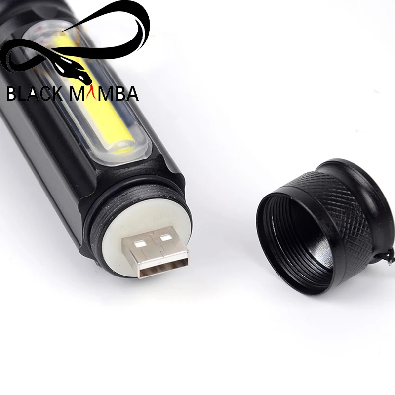 Мощный 5000lm USB фонарик с магнитом Cob+ CREE XM-L T6 светодиодный факел Перезаряжаемые внутри Батарея Водонепроницаемый вспышки света лампы