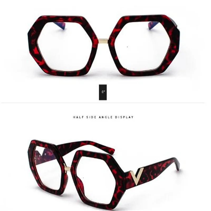 Капелус шестиугольные очки женские модные солнечные очки прозрачные плоские очки 1914