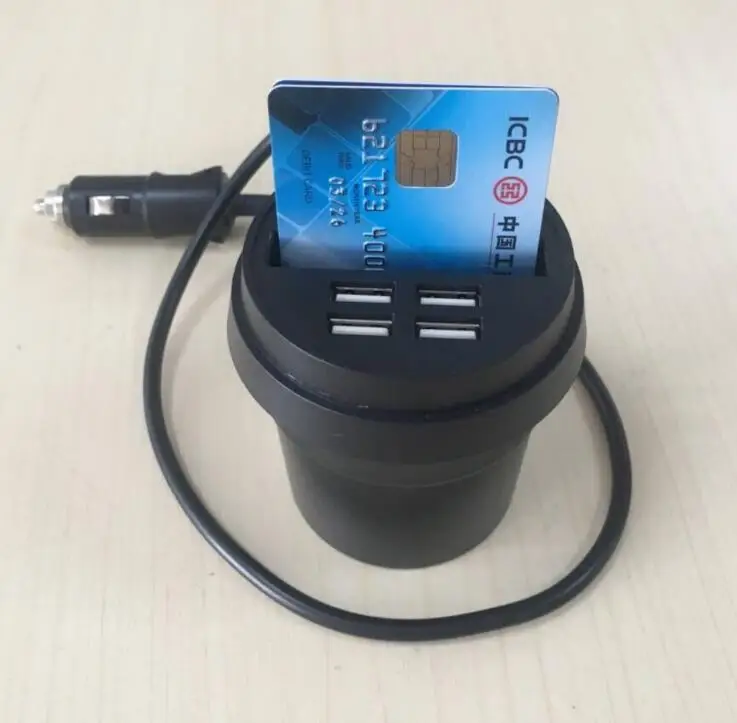 Стиль 4 USB Автомобильное зарядное устройство слот для чашки со смарт-картой для мобильного телефона регистратор автомобиля gps автомобильный видеорегистратор