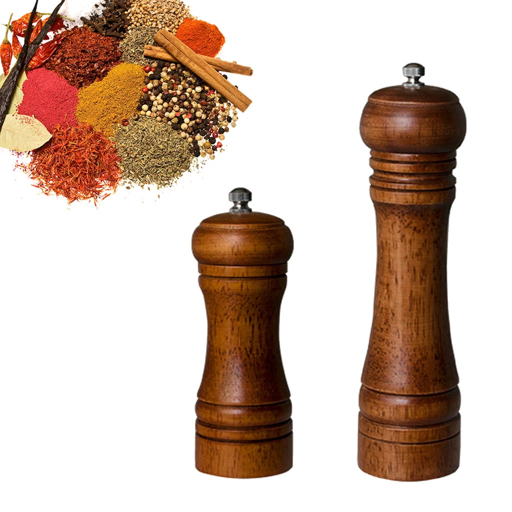Salt And Pepper Grinder Spice Mill Hand Movement Oak Wood Kitchen Cooking Supply Salt And Pepper Grinder Spice Mill Hand Movement Oak Wood Kitchen Cooking Supply