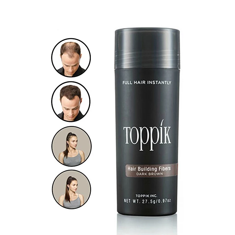 27.5g Toppik Hair Building Fibers Keratin Thicker Anti Hair Loss Products Concealer Refill Thickening Fiber Hair Powders Growth queen hair products 7a 3 100%