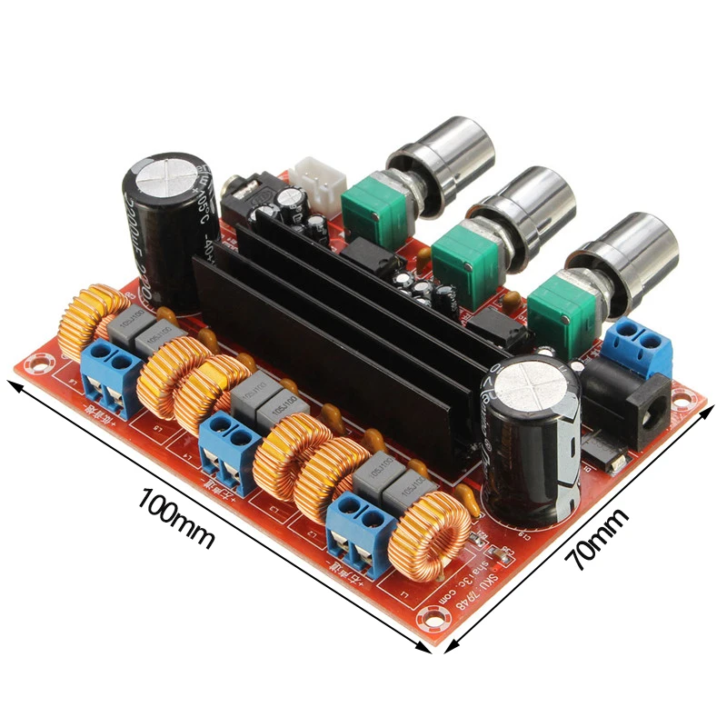 

TPA3116 2.1 Channel Digital Amplifier Audio Board TPA3116D2 Subwoofer Speaker Amplifiers 2*50W+100W DC12-24V Amplificador DIY