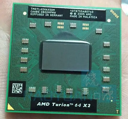 AMD cpu laptop Turion TL-62 TMDTL62HAX5DM CPU 1M Cache/2.1GHz/Socket S1/Dual-Core Laptop processor tl60 TL 60
