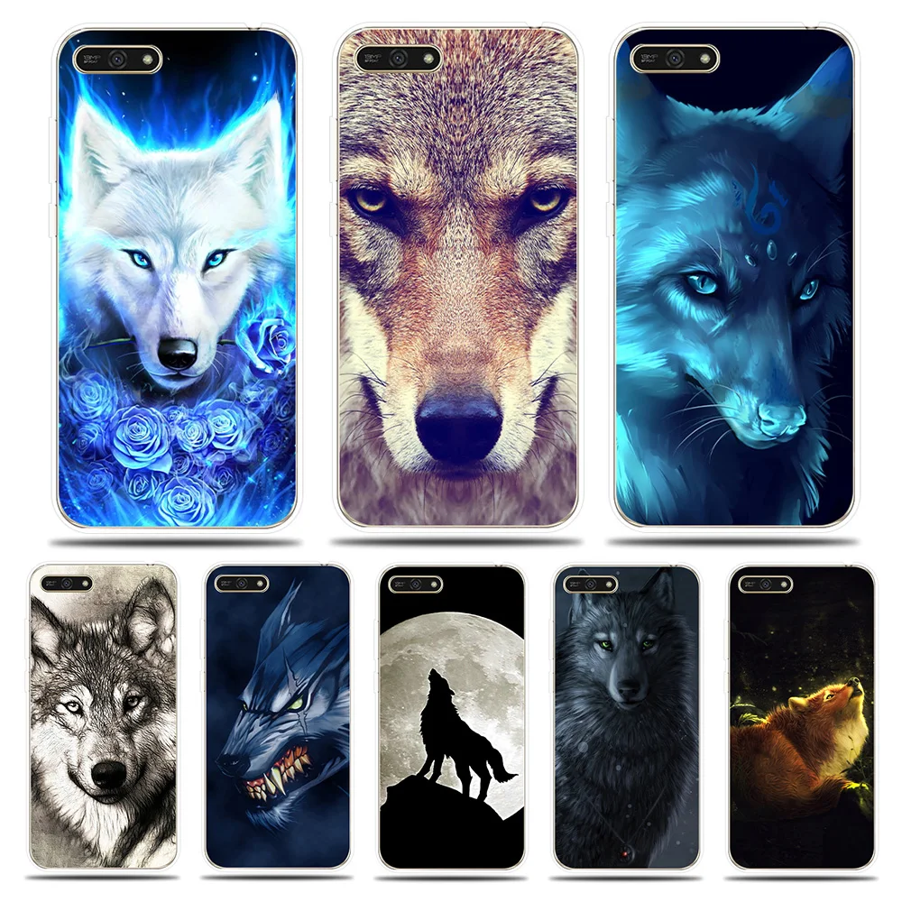 Wild Wolf Pattern Silicone Phone Case For Couqe Huawei Honor 5A 6X 7X Cover Funda 7A 7C 7S 8 9 Lite 10 Soft |