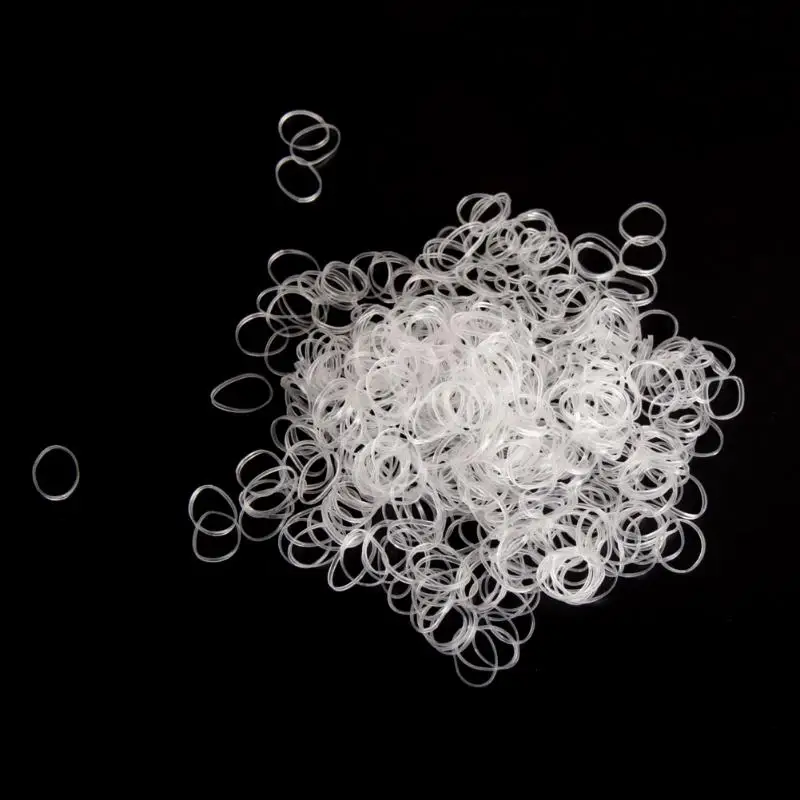 

500 pcs Hair Tie Band Ponytail Holder Rubber Elastic Hair Bands for Women Girls Clear Small Circle Ponytail Headwear Hair Tie