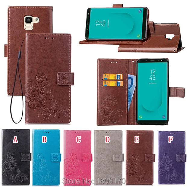 Кожаный чехол-бумажник C-ku с клевером для Xiaomi 8 Explorer ZTE N931 Samsung Galaxy J2 Pro 2018 A6 Plus J4 J6