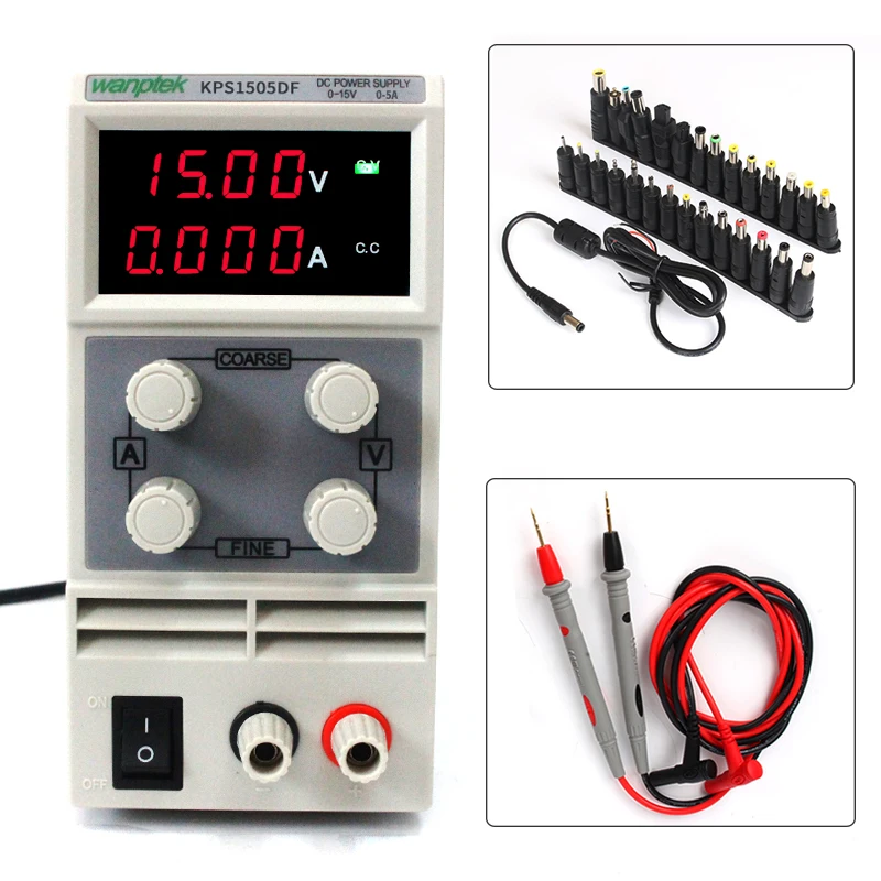 

DC Power Supply 150V5A,Small Size Light Weight,Digital LED Display with Tester Probe and 24Bit Terminal Head Connector KPS1505DF