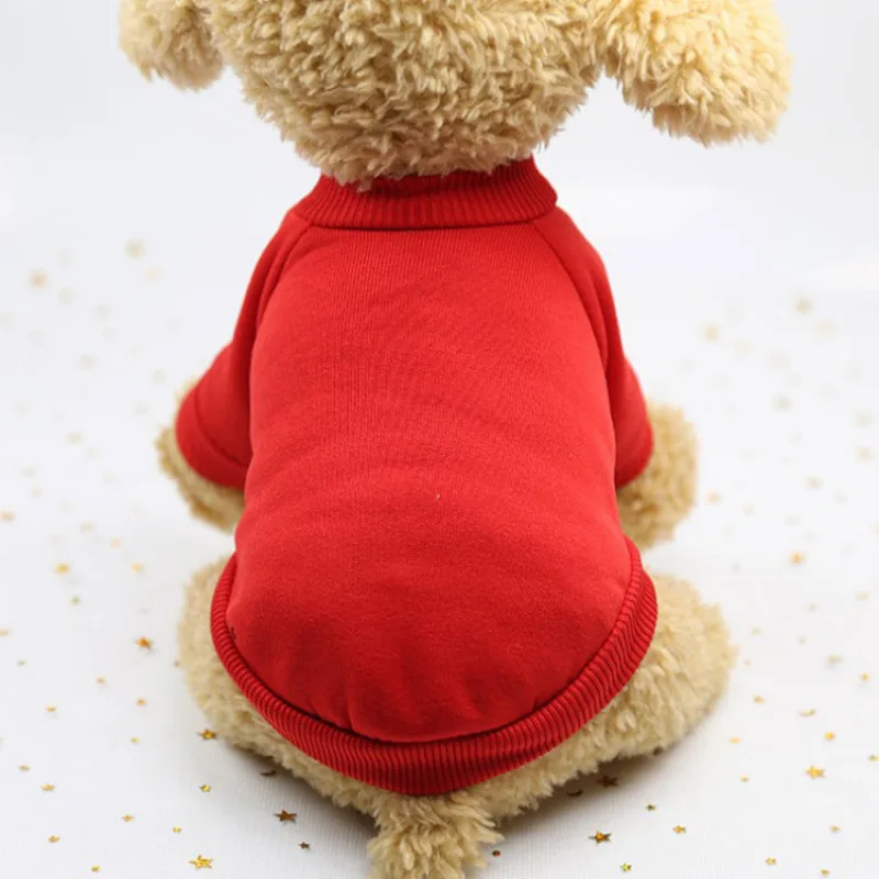 Двухфутовый флисовый Повседневный однотонный цветной для собачки худи с кошкой щенок котенок шерстяной свитер Одежда для домашних животных
