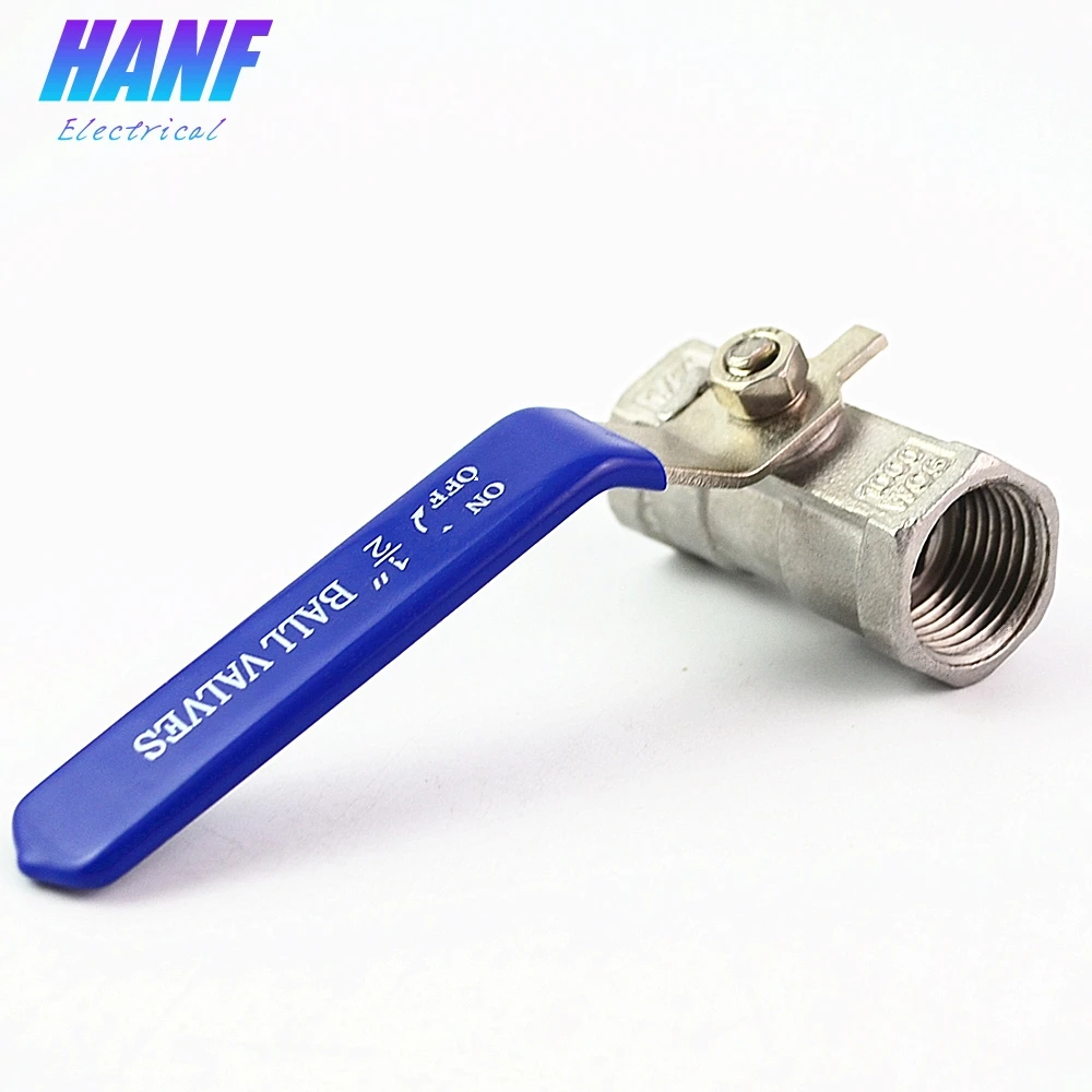

1pc Ball Valve 1/2" DN15 Female Thread Stainless Steel SS304 2 Way Straight Pattern Full Port Ball Valve with Handle Valves