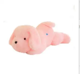 50 см горячая Распродажа красочный светящийся плюшевый собачий светодиодный свет плюшевая подушка детская игрушка чучело кукла подарок на день рождения для ребенка - Цвет: Розовый