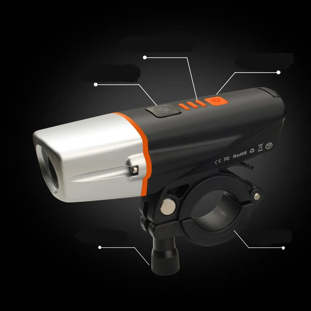 Perfect Newest Bicycle Front Rechargeable Light Cycling Bike Power Bank Flashlight Waterproof Headlight Bicycle Lamp Bike Accessories 1