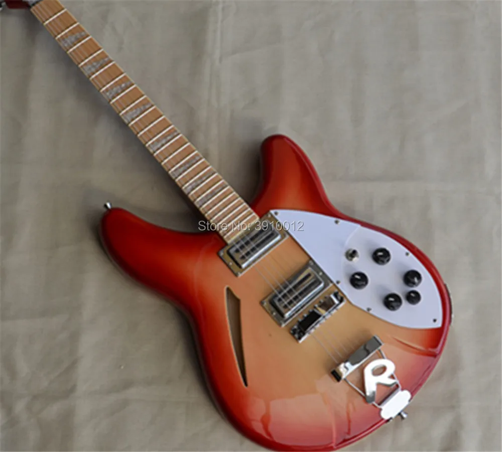 

2018 New high quality,New Arrival 6 strings 340 cherry red hollow body, rickenback 360 electric guitar Rick custom guitar