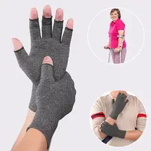 Женщины Мужчины артрит компрессионные перчатки без пальцев совместное Обезболивание ревматоидный остеоартрит фиксатор запястья терапия варежки