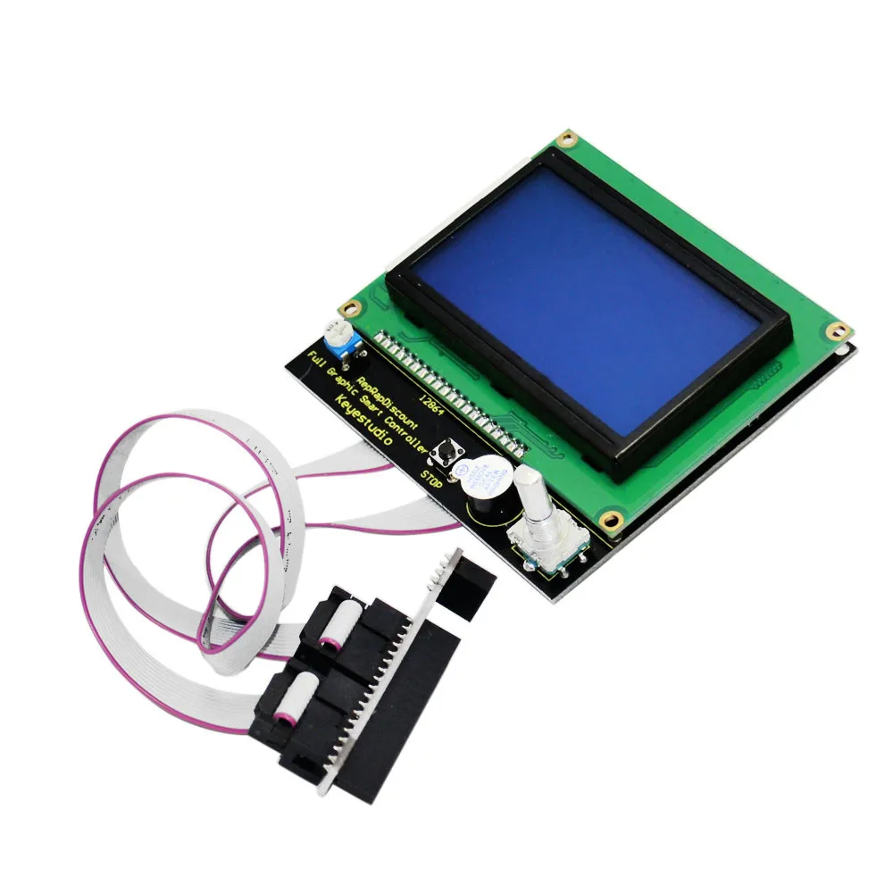 Free shipping ! Keyestudio 3 D printer controller RAMPS 1.4 LCD 12864 LCD control panel (blue) for Arduino 3 D printer t