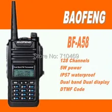 DHL+ 2 шт./лот Двухканальные рации Водонепроницаемый Baofeng bf-a58 с fm Радио станции CB Любительское Радио двухстороннее Dual Band УКВ A58