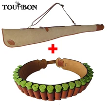 Tourbon Охотничьи аксессуары холст Пистолет Чехол чехол для дробовика мягкий защитный мешок 12 Калибр стрелковая амуниция ремень кожаные, для стрельбы